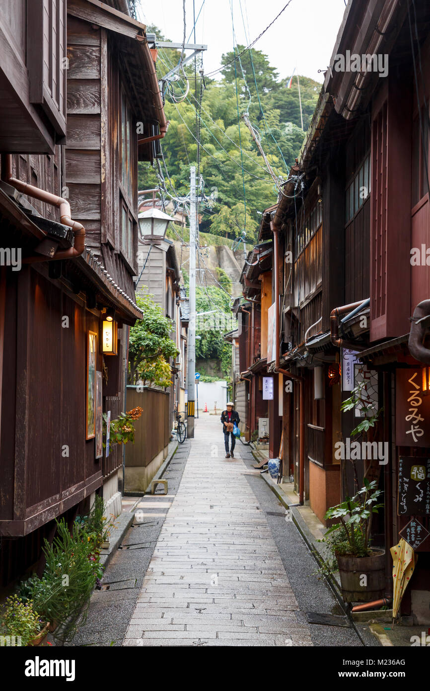 Higashi Chaya Straßen, ein traditioneller Unterhaltung dsitrict wo Geisha haben Gäste seit der Edo-zeit in Kanaz Stockfoto