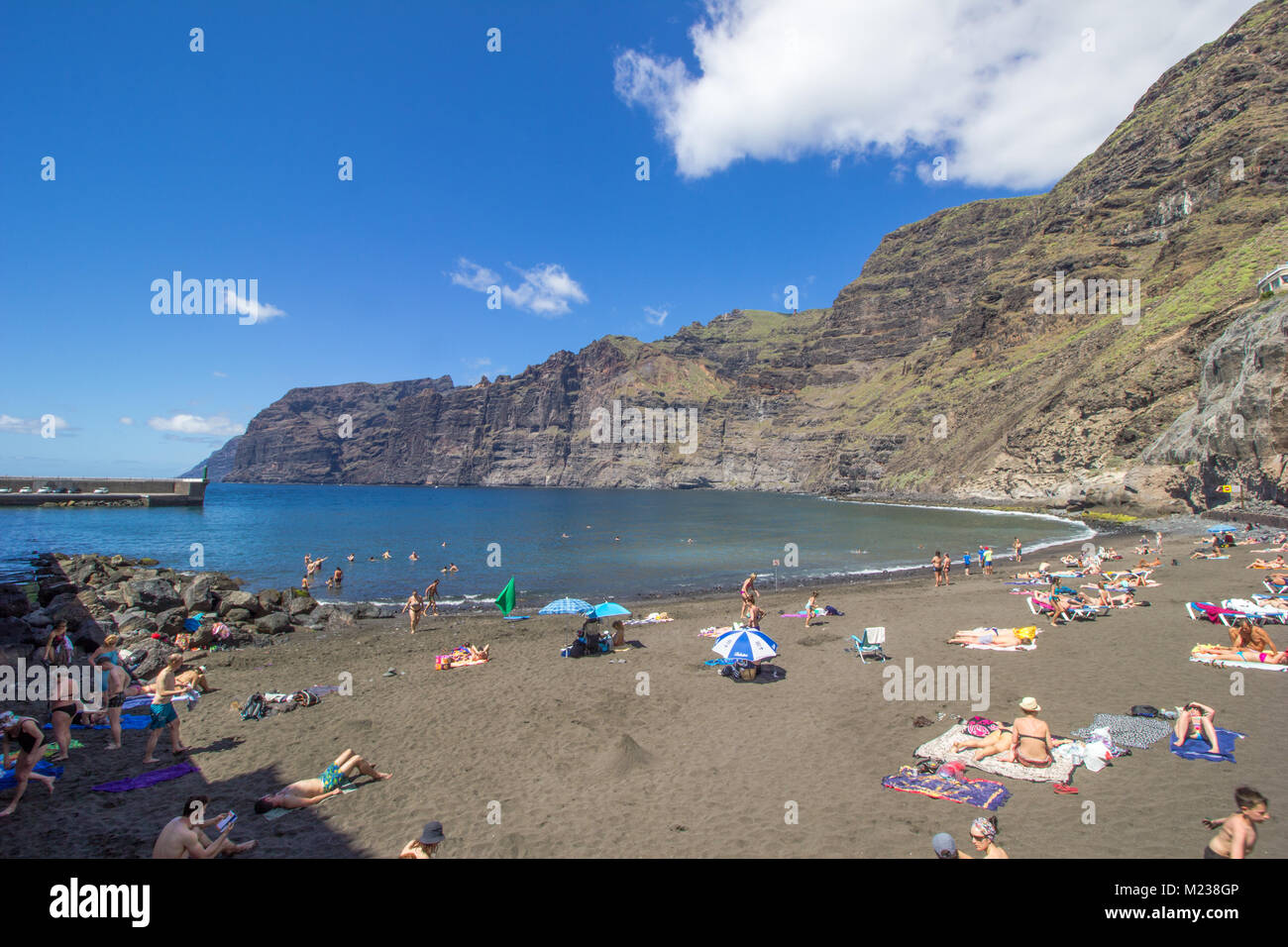 Playa de Los Guios Strand, Los Gigantes, Teneriffa, Kanarische Inseln 2016 Stockfoto