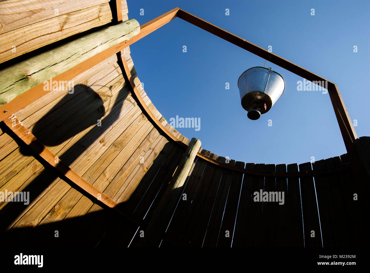 Typische Gebäude Dusche an Botswana Wildparks, Central Kalahari Game Reserve, Botswana Stockfoto