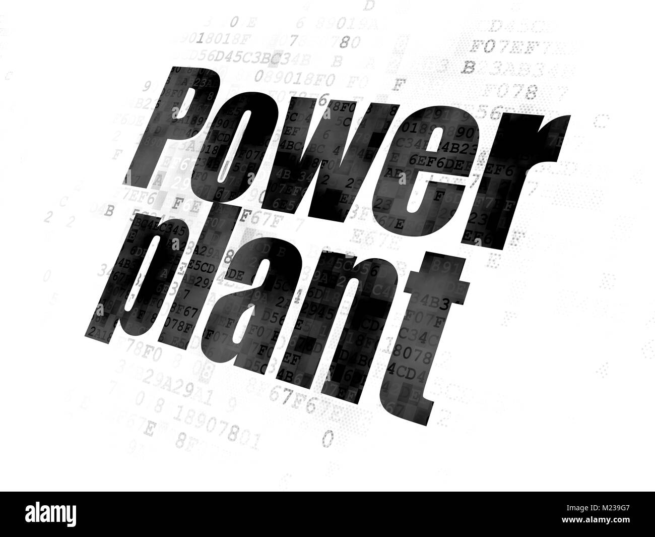 Manufacuring Konzept: Kraftwerk auf der digitalen Hintergrund Stockfoto