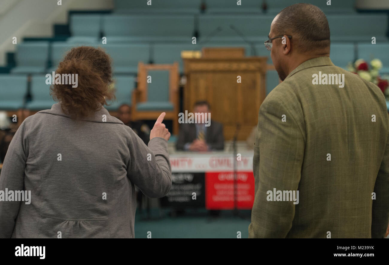 Usa: 01-22-2018: Ayala Sherbow der Lovettsville Adressen der Strafverfolgungsbehörden mit Nachdruck bei der Konferenz der NAACP an Stockfoto