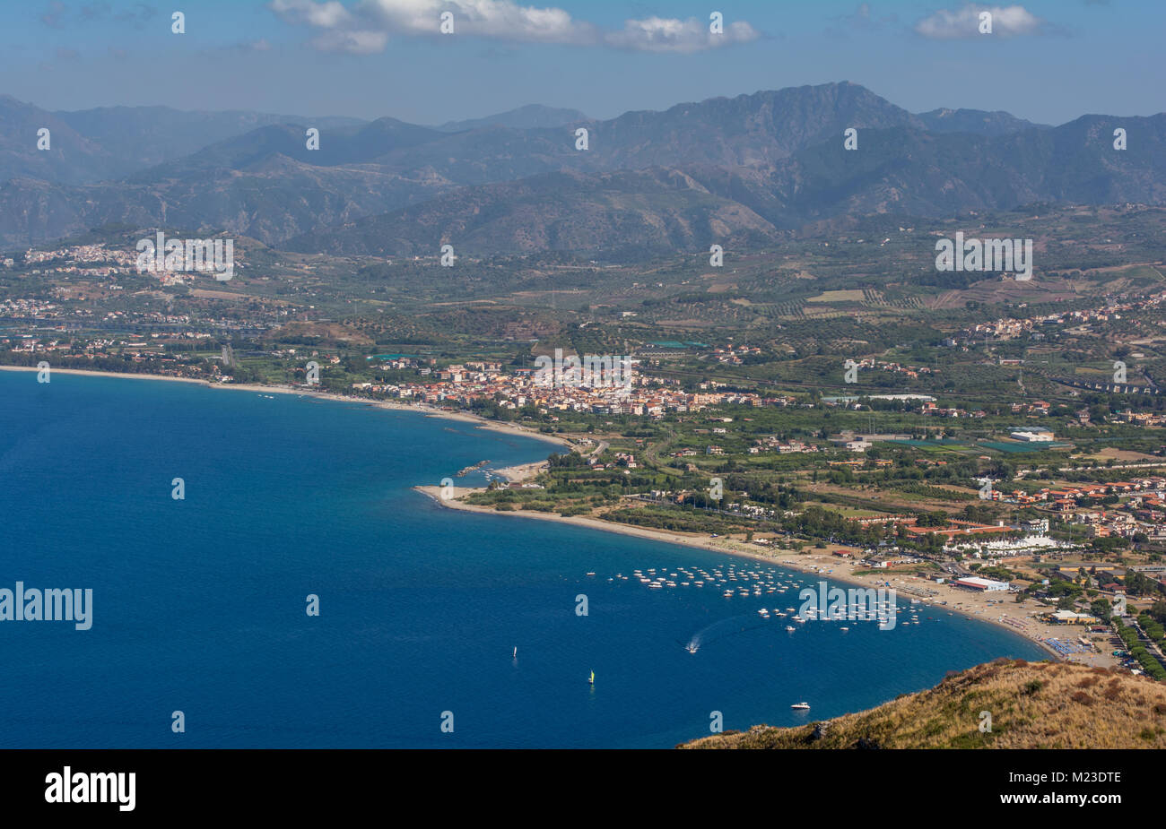 Blick auf Sizilien von Tindari Stockfoto