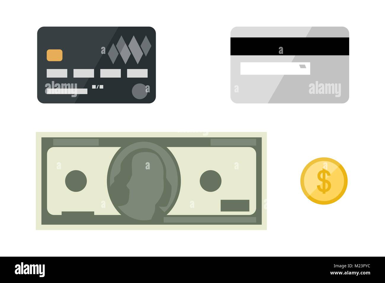 Karten mit Dollar flachbild Symbole Stock Vektor