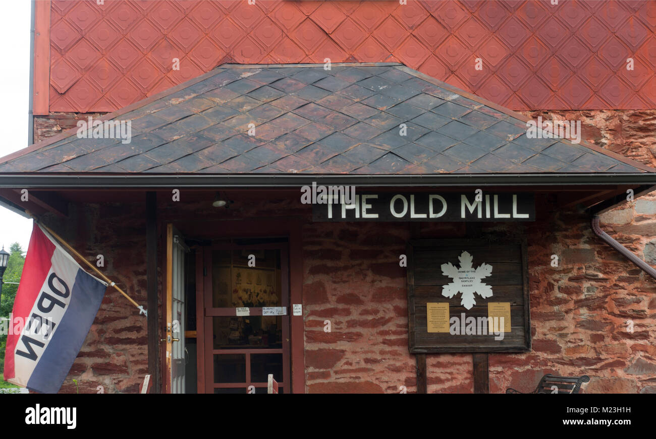 Snowflake Bentley Ausstellung am Jericho historische Gesellschaft VT Stockfoto