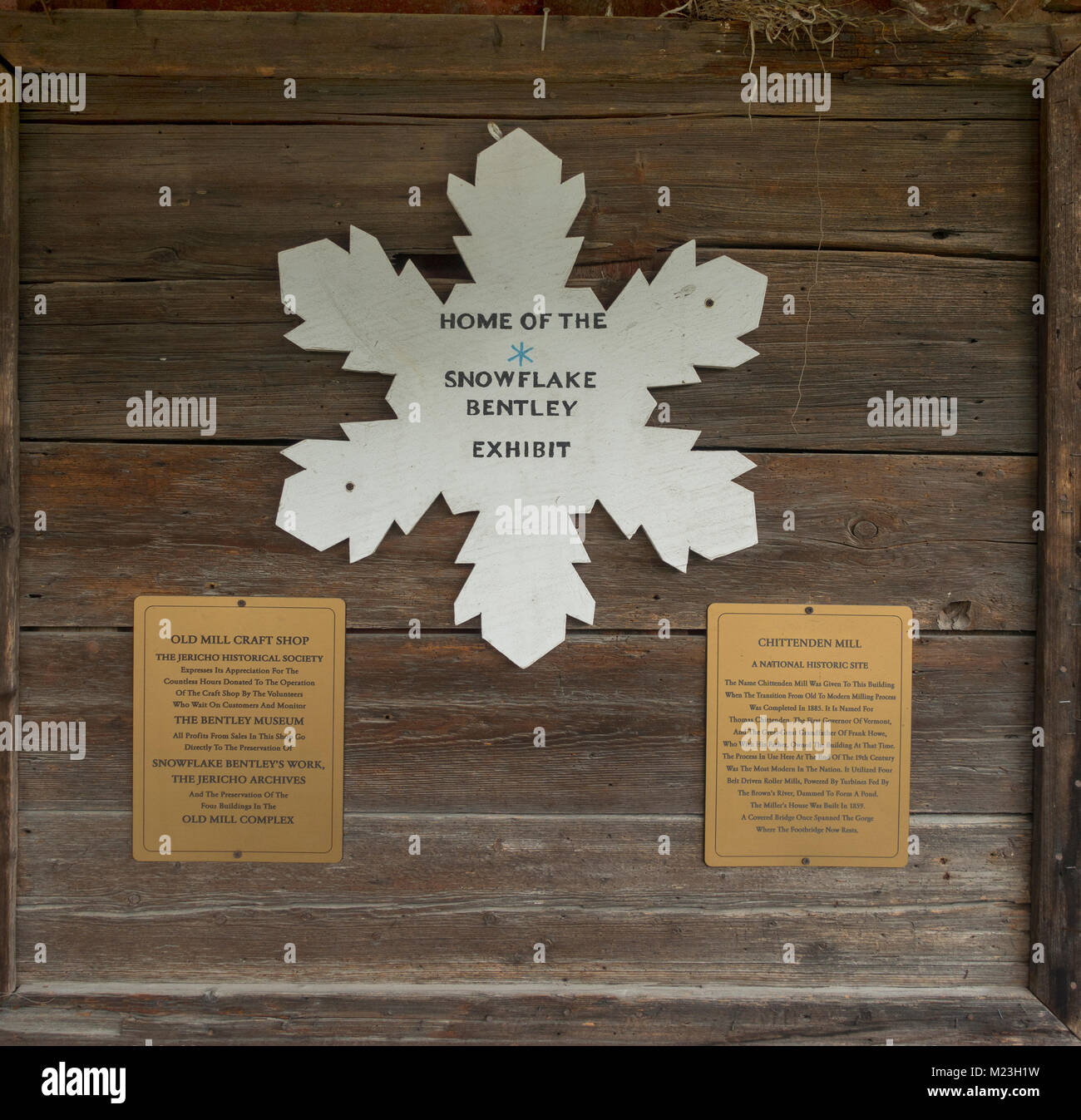 Snowflake Bentley Ausstellung am Jericho historische Gesellschaft VT Stockfoto