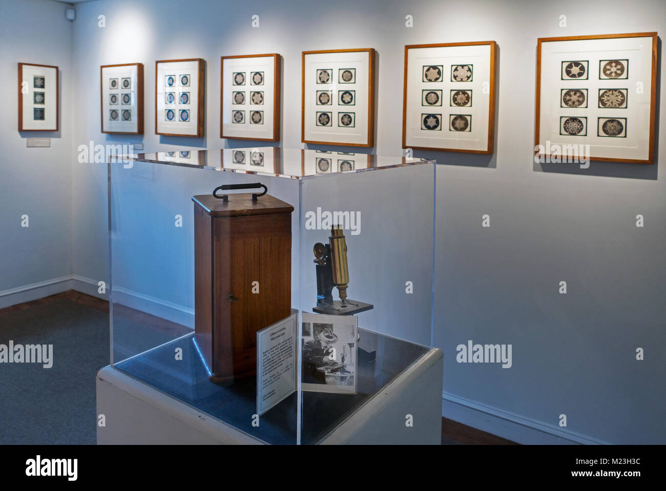 Snowflake Bentley Ausstellung am Jericho historische Gesellschaft VT Stockfoto