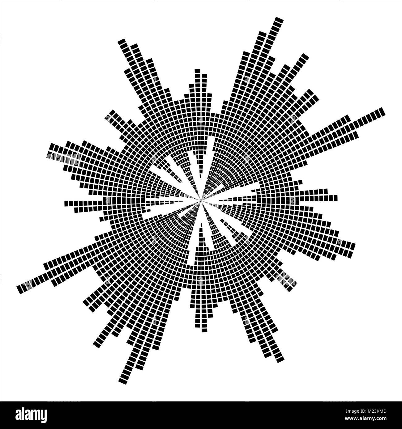Runde Equalizer, schallwelle Symbol auf weißem Hintergrund Stock Vektor