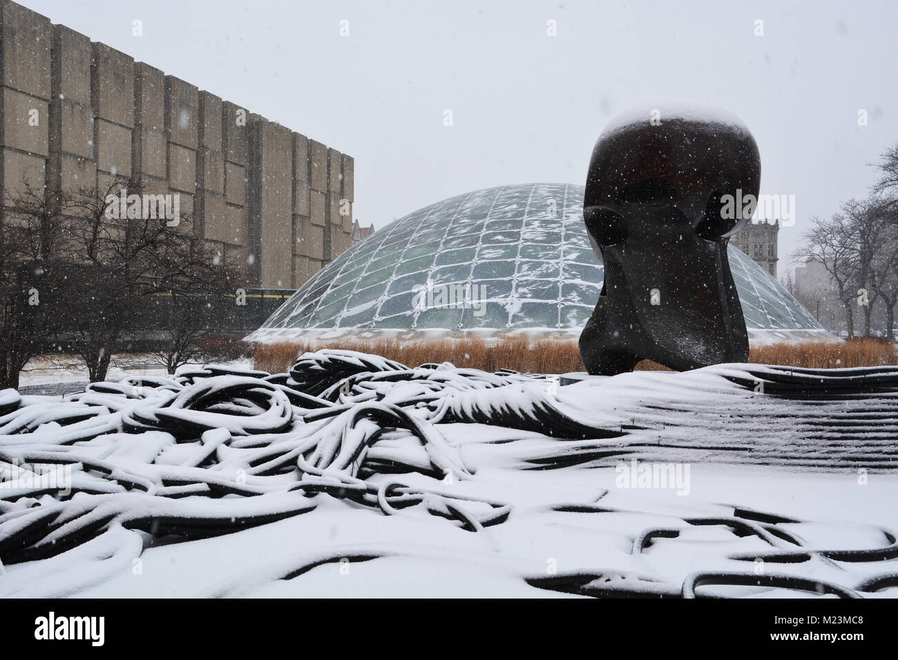 "Kernenergie" Skulptur und temporäre "Nukleare Schwellenwerte'art Installation, bei der der ersten atomaren Reaktion auf der Univ of Chicago Campus nahm Stockfoto