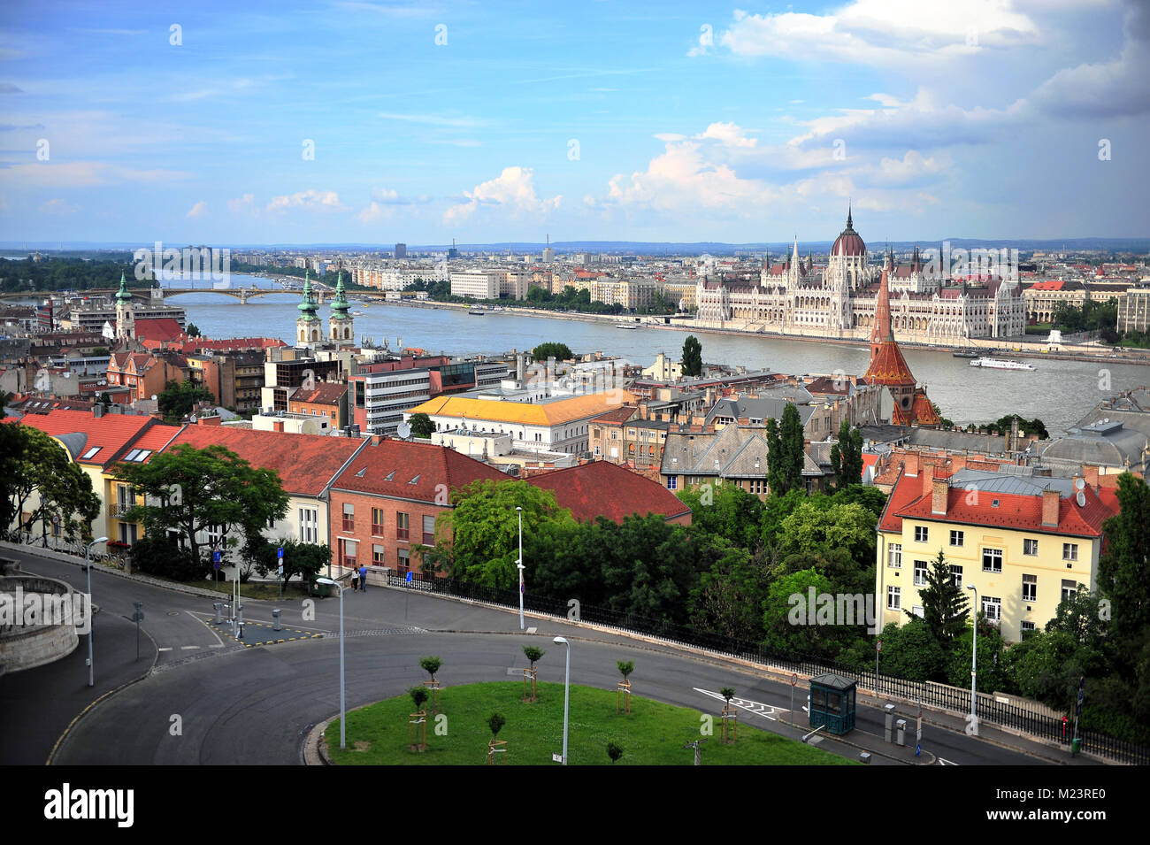 Draufsicht auf das Stadtzentrum von Budapest, Ungarn Stockfoto