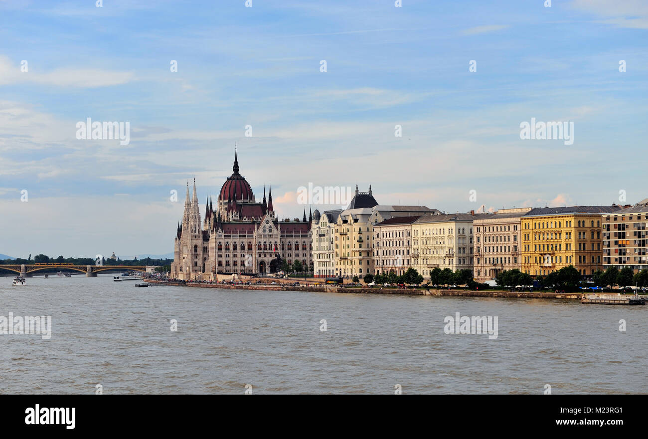 Die Stadt Budapest und Parlamentsgebäude, Ungarn Stockfoto