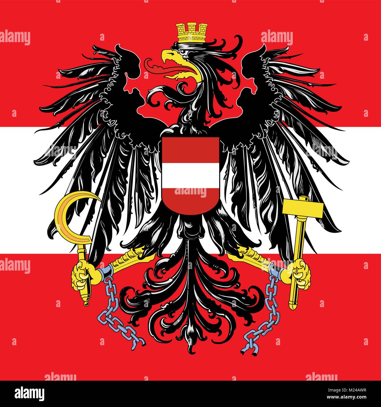 Österreich Wappen und Flagge, offiziellen Symbole der Nation  Stock-Vektorgrafik - Alamy