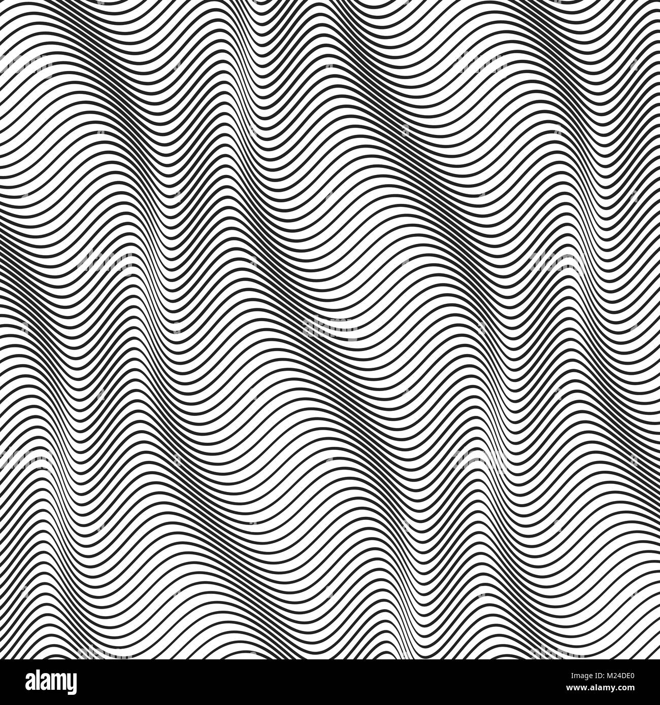 Gebogene Wellenlinien. Abstrakte halftone Wellen. Vektorgrafik Hintergrund für Design Stock Vektor