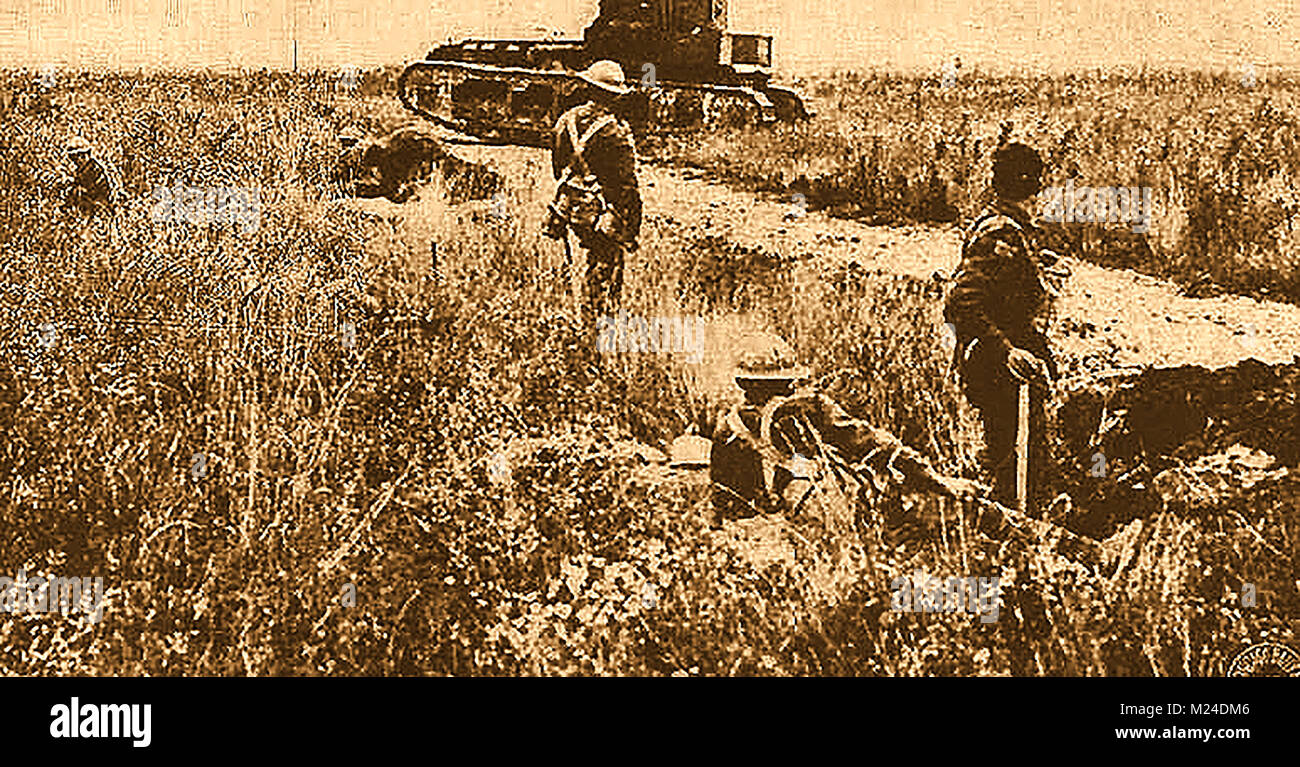 Erster Weltkrieg (1914-1918) aka Der Große Krieg oder Weltkrieg - Grabenkämpfe - WWI - ein Foto auf Papier der britischen Truppen Schützengräben. Stockfoto