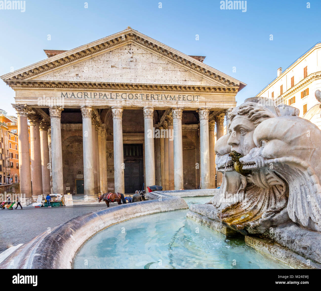 Pantheon bei Sonnenaufgang, Rom, Italien, Europa. Rom antike Tempel ...