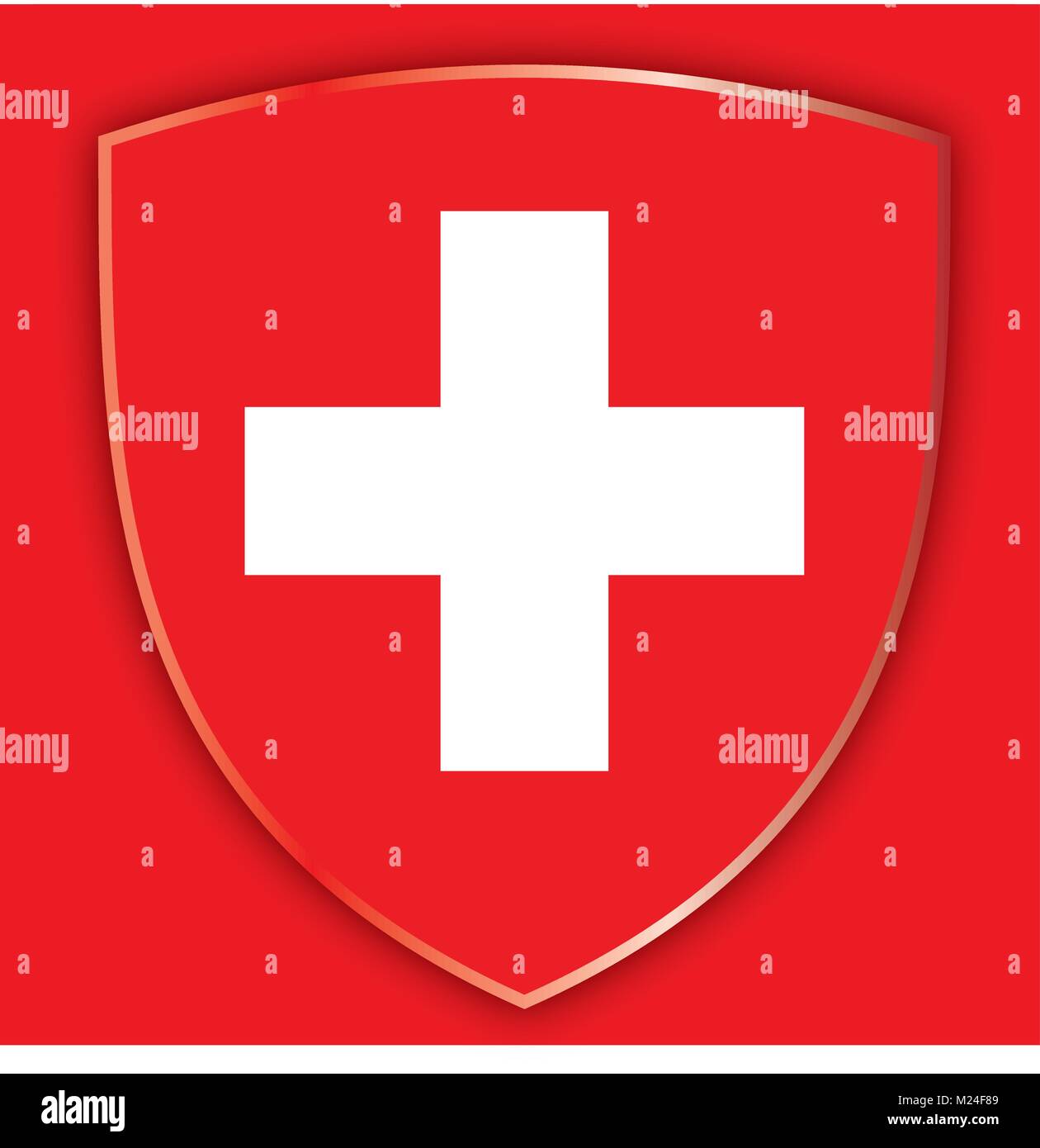 Schweiz Wappen und Flagge, offiziellen Zeichen des Landes Stock Vektor