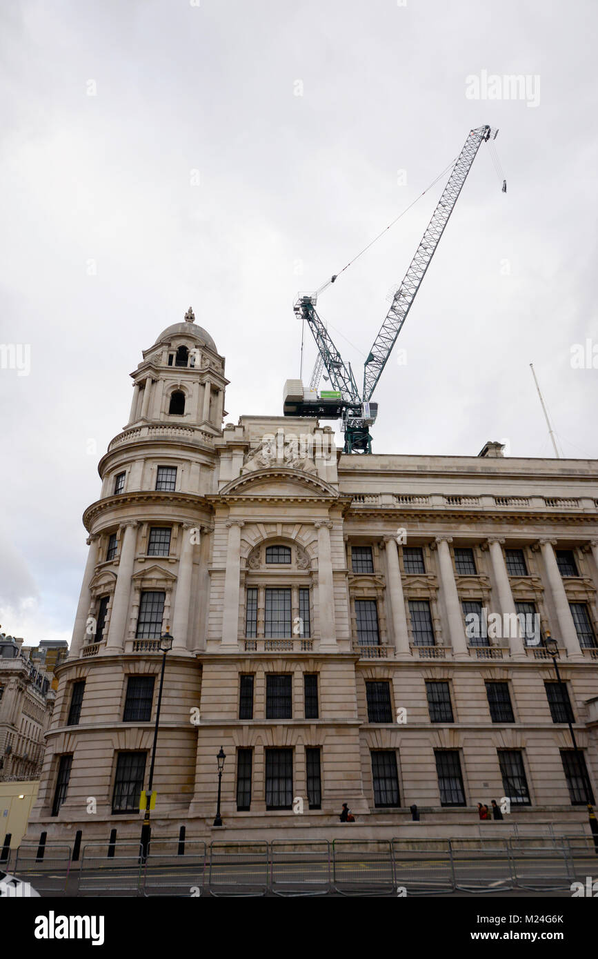 Alte Bürogebäude London Sanierung zu Luxus Hotel & Residence von Raffles erste Eigenschaft des Konzerns in Großbritannien betrieben. Bau Stockfoto