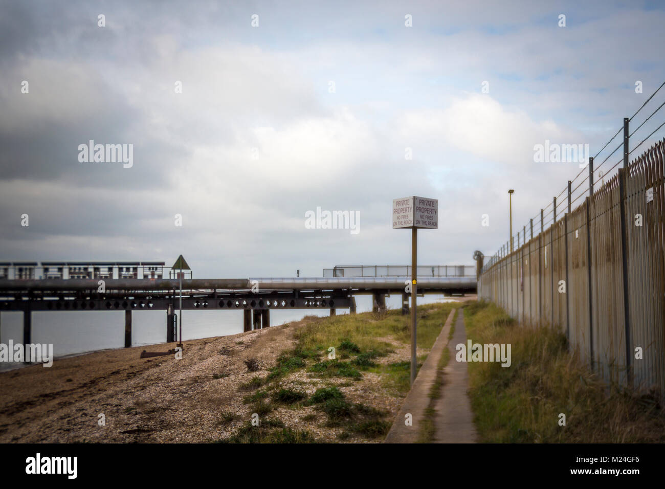 Die Oil Terminal Mole in Hamble-le-Reis, Southampton Stockfoto