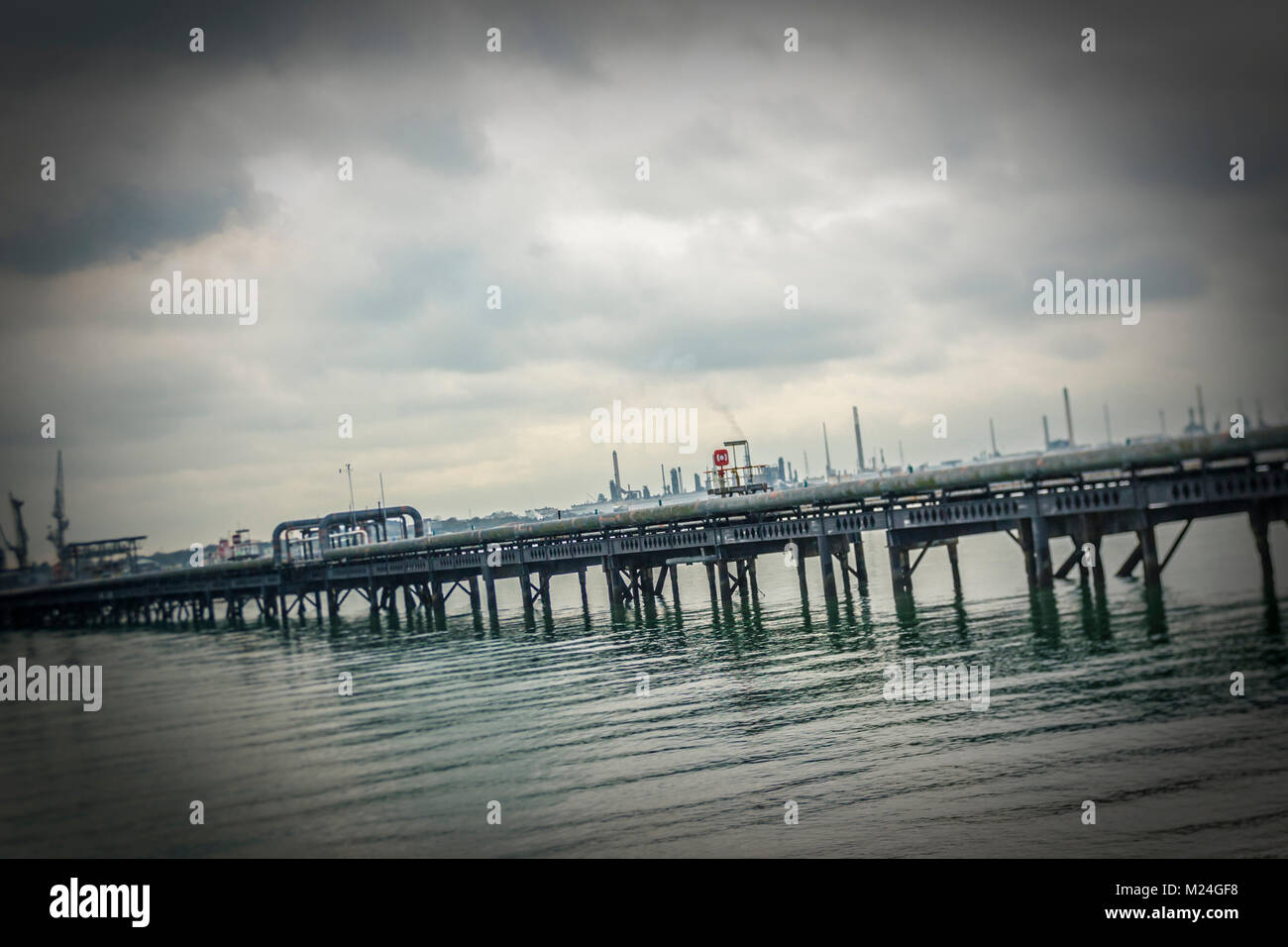 Die Oil Terminal Mole in Hamble-le-Reis, Southampton Stockfoto