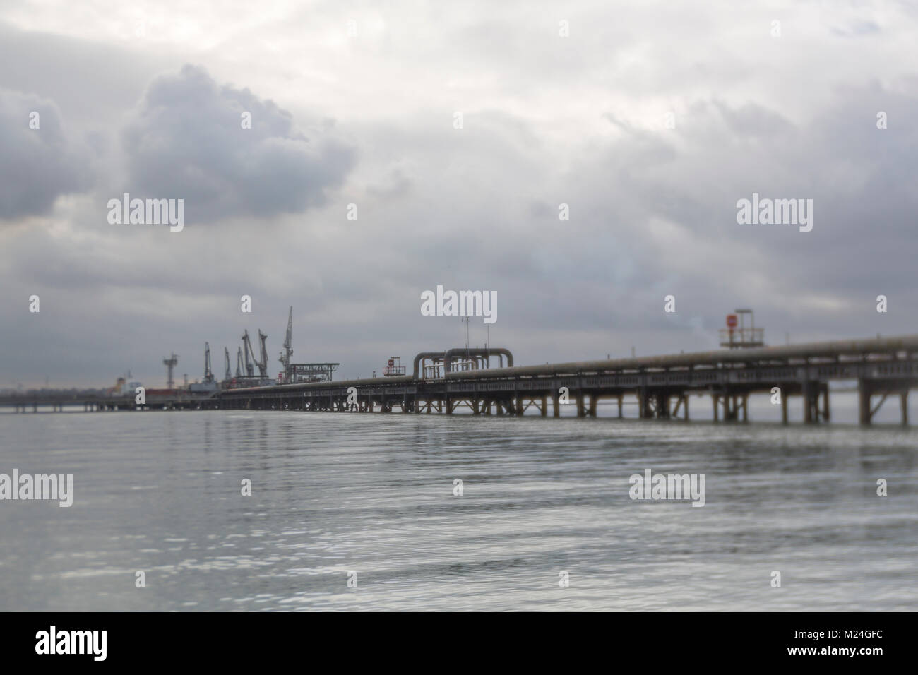 Die Oil Terminal Mole in Hamble-le-Reis, Southampton Stockfoto