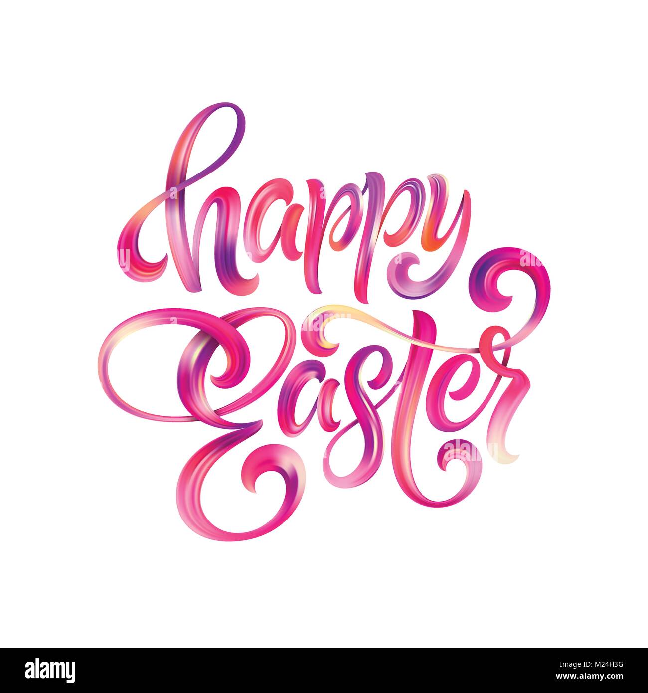 Frohe Ostern bunte Farbe Schriftzug. Vector Illustration Stock Vektor