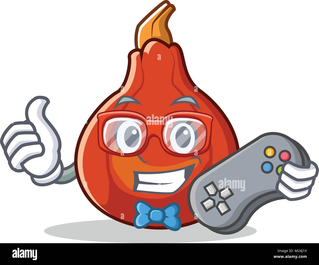 Gamer red Kuri squash Maskottchen Karikatur Stock Vektor