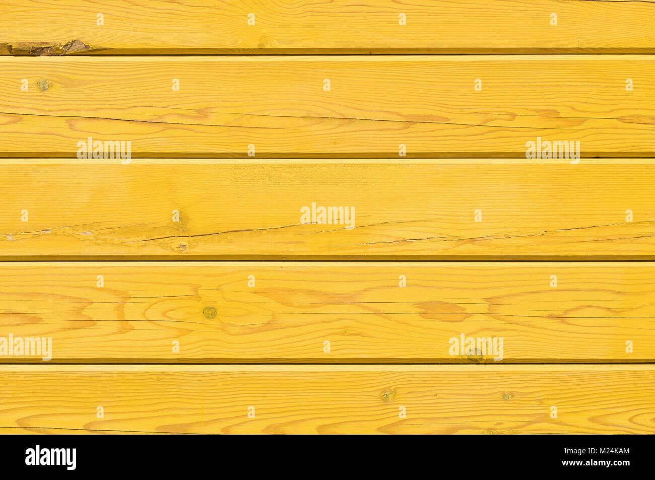Leuchtend gelb lackierten Holz- Textur. Leeren Hintergrund. Stockfoto