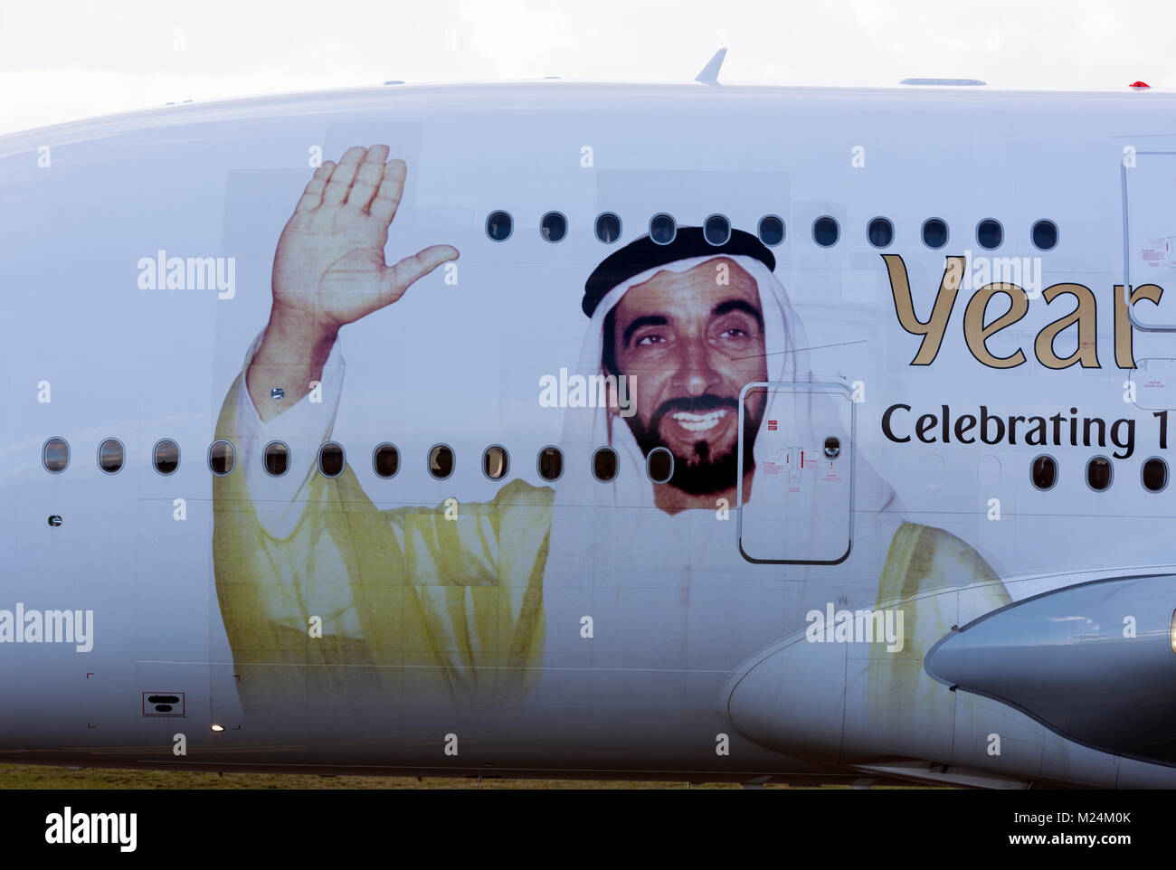 Emirates Airlines Airbus A380 Sonderlackierung Detail Flughafen Birmingham Uk A6 Euz Stockfotografie Alamy