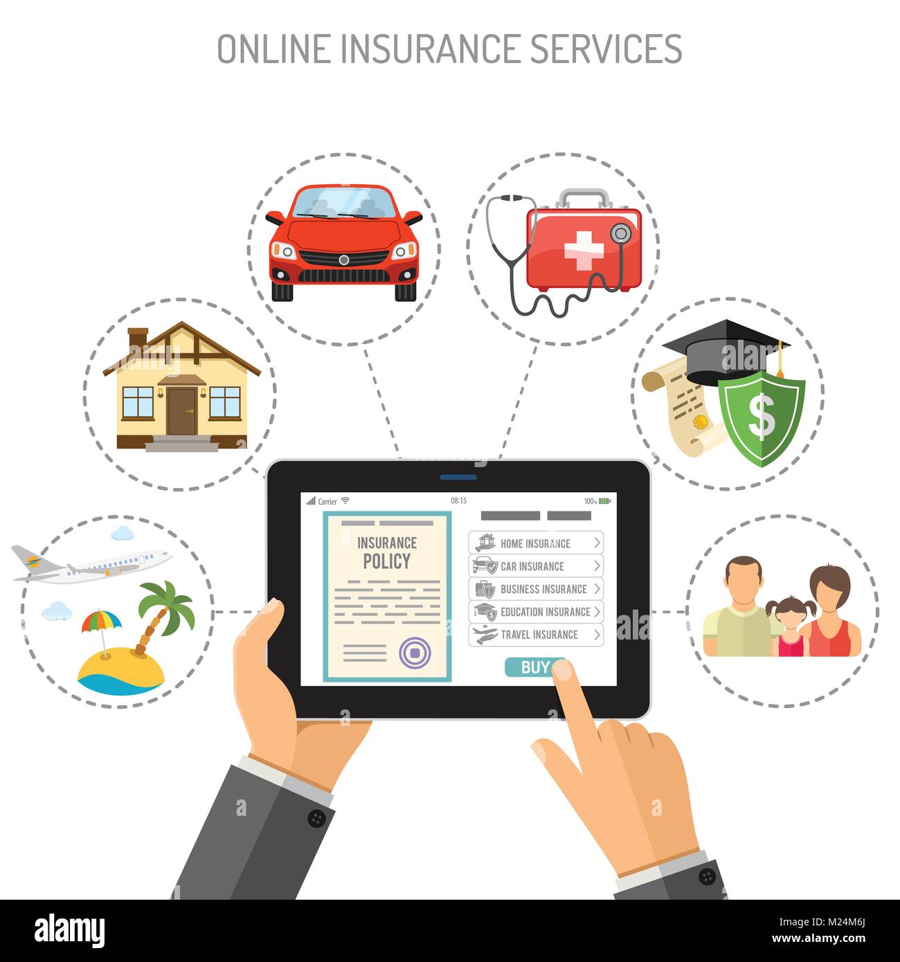 Online Insurance Services Stock Vektor