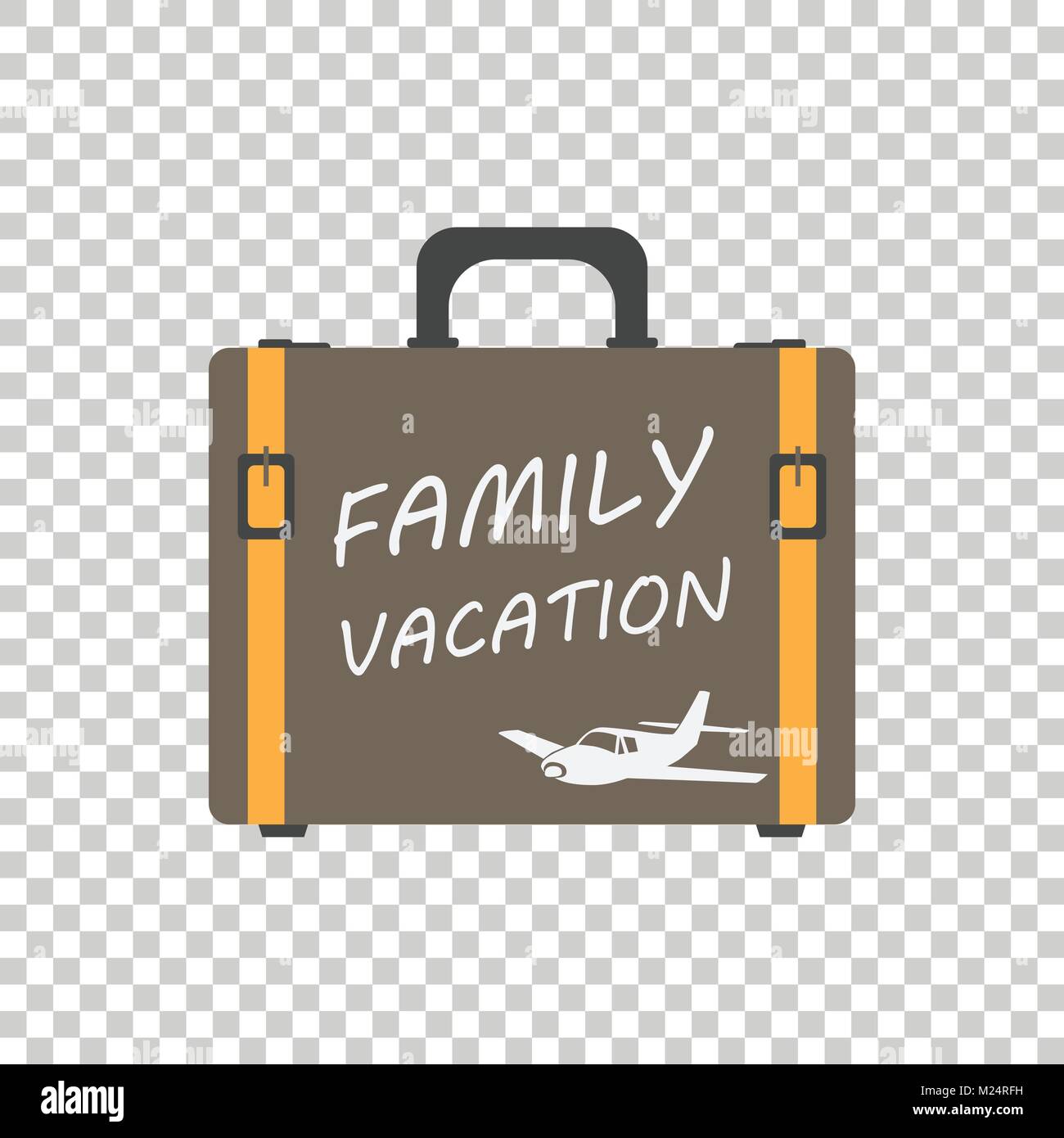 Familienurlaub Konzept flachbild Vector Illustration. Koffer für Tourismus, Reise, Reise, Tour, Reise, Sommerurlaub. Stock Vektor