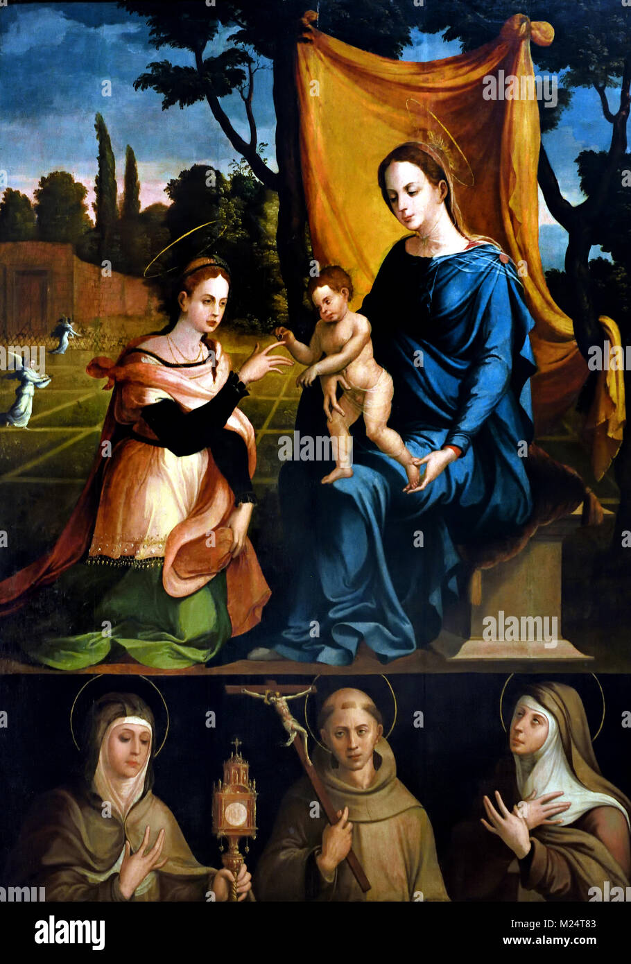 Die mystische Vermählung der Heiligen Katharina 1560 Gaspar Dias 1550-1591 aus dem 16. Jahrhundert Portugal, Portugiesisch, Stockfoto