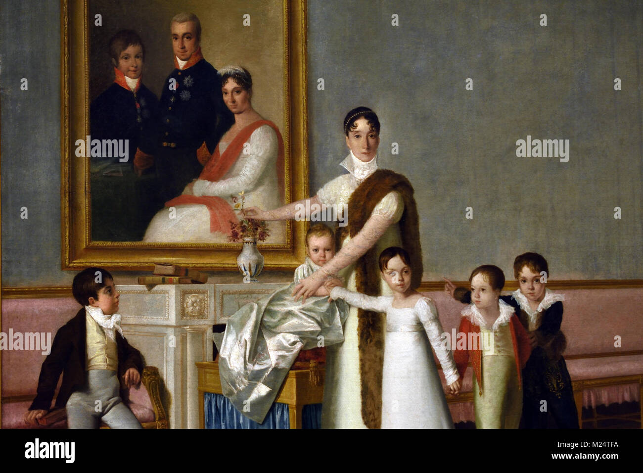Die Familie der ersten Grafen von Santarem 1813 von Domingos António de Sequeira, aus dem 19. Jahrhundert, Portugal, Portugiesisch, Stockfoto