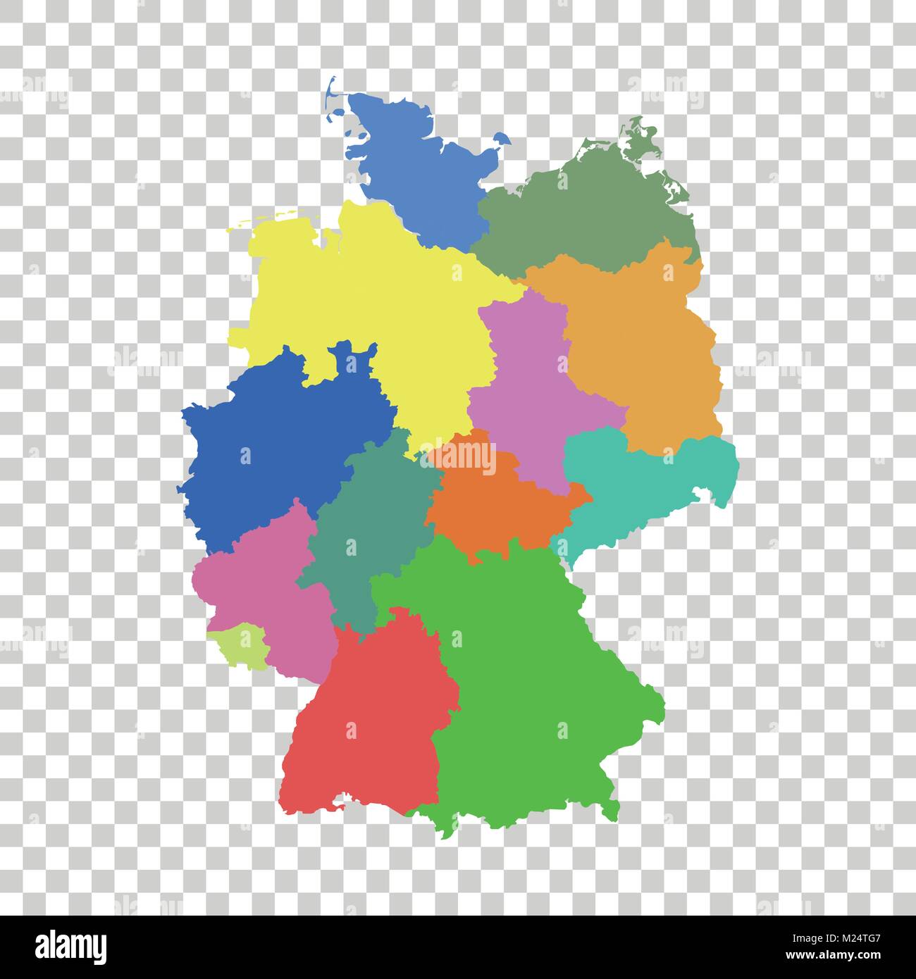 Deutschland Karte Mit Den Bundeslandern Flache Vektor Stock Vektorgrafik Alamy