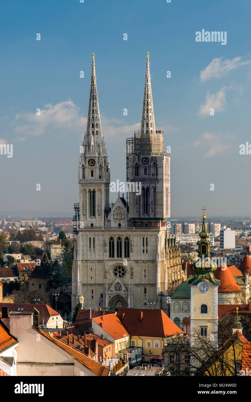 Die Kathedrale der Mariä Himmelfahrt oder Zagrebacka Kathedrale, Zagreb, Kroatien Stockfoto