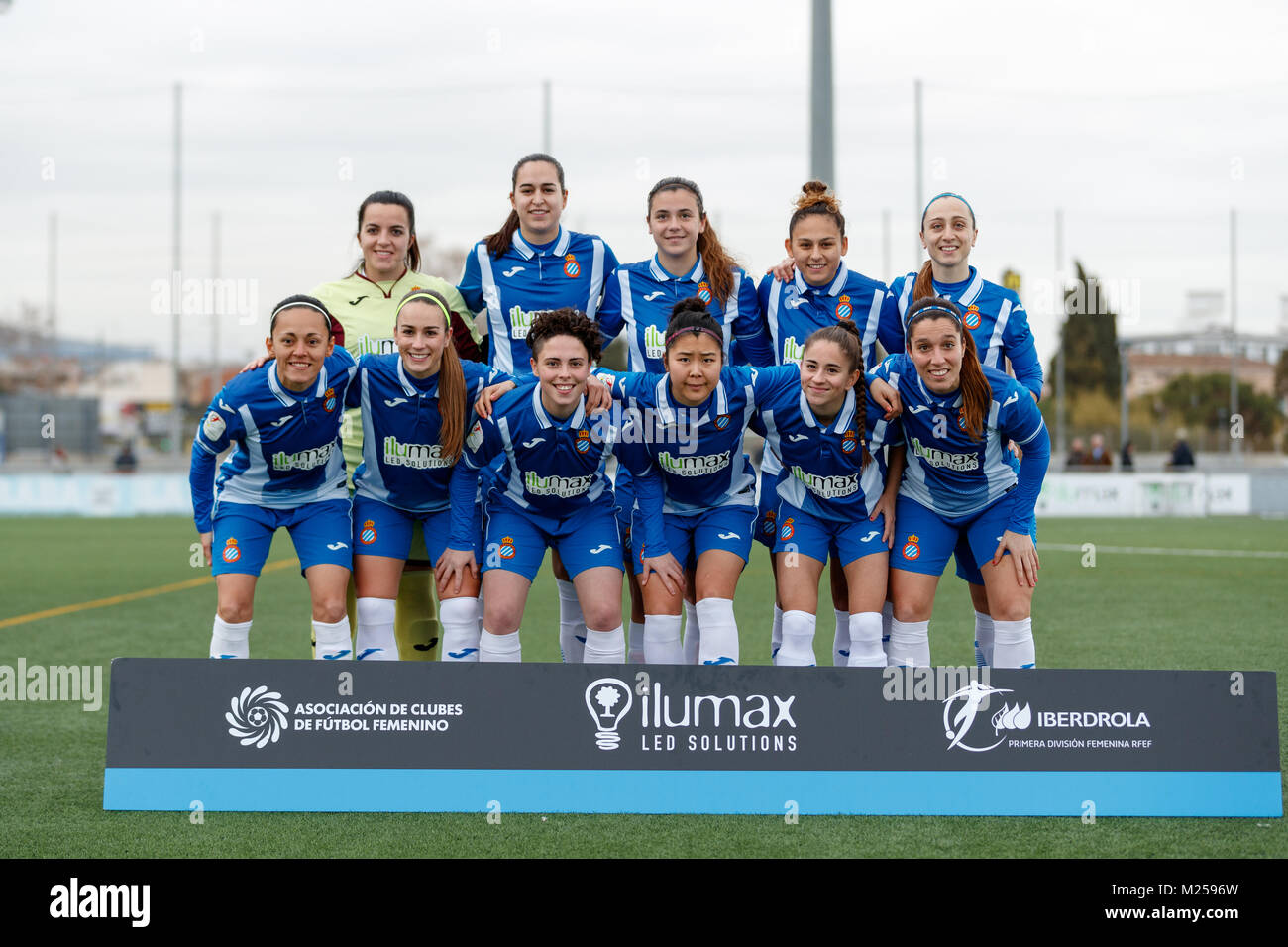 Barcelona, Spanien. 4. Februar 27., 2018. Gleiches von der spanischen Frauen Fußball-Liga zwischen RCD Espanyol und sportlichen Huelva. Credit: UKKO Images/Alamy leben Nachrichten Stockfoto