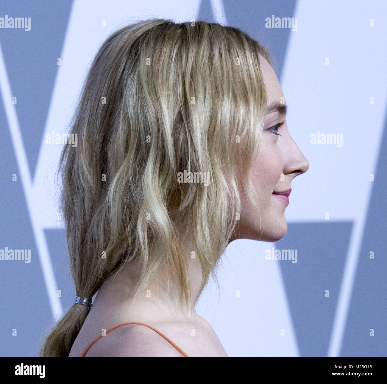 Beverly Hills, Kalifornien, USA. 5. Februar, 2018. Schauspielerin Saoirse Ronan besucht die 90th Oscar Nominee Mittagessen an der Beverly Hills Hilton in Beverly Hills am Montag, den 5. Februar 2018. Quelle: David Bro/ZUMA Draht/Alamy leben Nachrichten Stockfoto