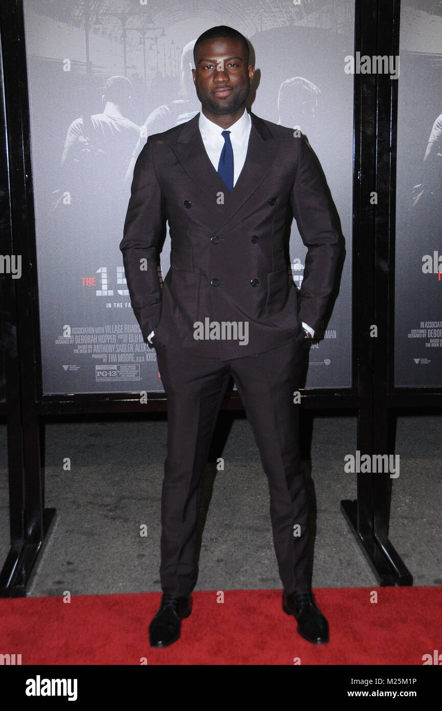 Burbank, CA, USA. 5. Februar, 2018. 05. Februar 2018 - Burbank, Kalifornien - Sinqua Wände. '' Das 15:17 nach Paris'' Los Angeles Premiere bei Warner Bros Studios, SJR Theater statt. Photo Credit: Birdie Thompson/AdMedia Credit: Birdie Thompson/AdMedia/ZUMA Draht/Alamy leben Nachrichten Stockfoto