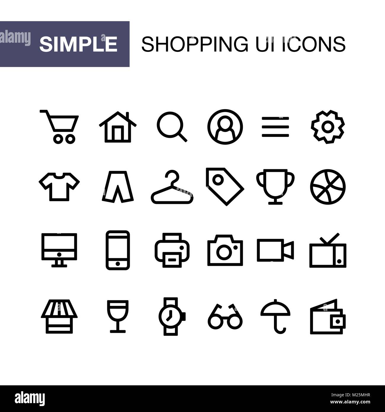 Online shopping Icons für einfache Flat Style ui Design. Stock Vektor
