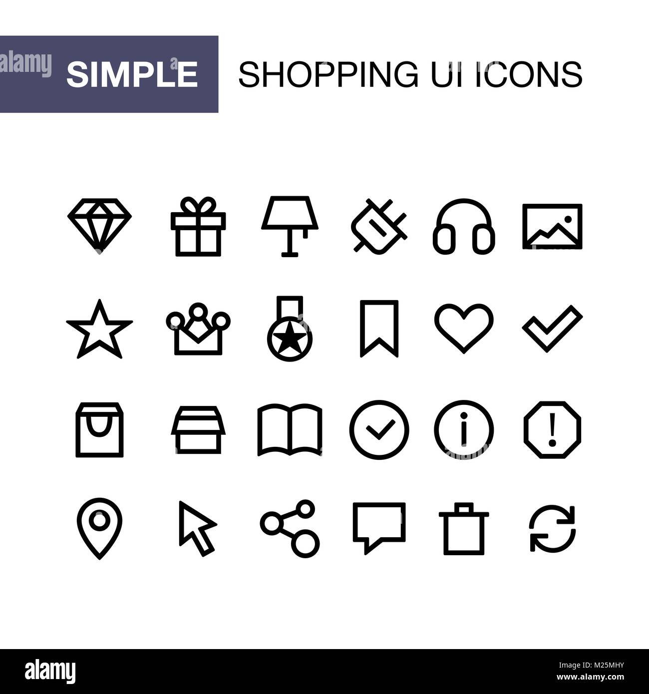 Online shopping Icons für einfache Flat Style ui Design. Stock Vektor
