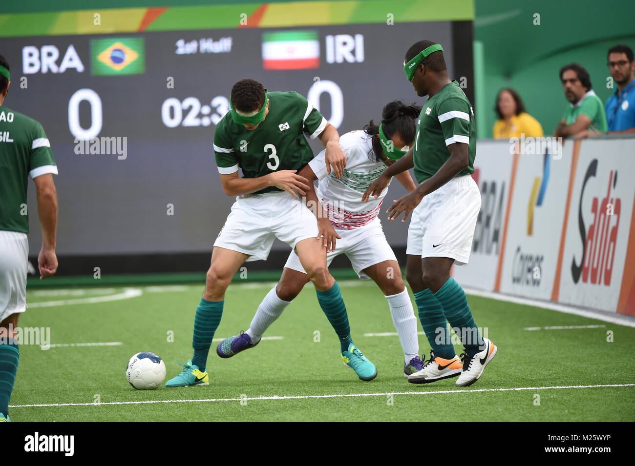 Rio de Janeiro, Brasilien, - sportliche Ereignis ein Jahr zu den Paralympischen Spielen 2016 in Rio zu markieren. Stockfoto