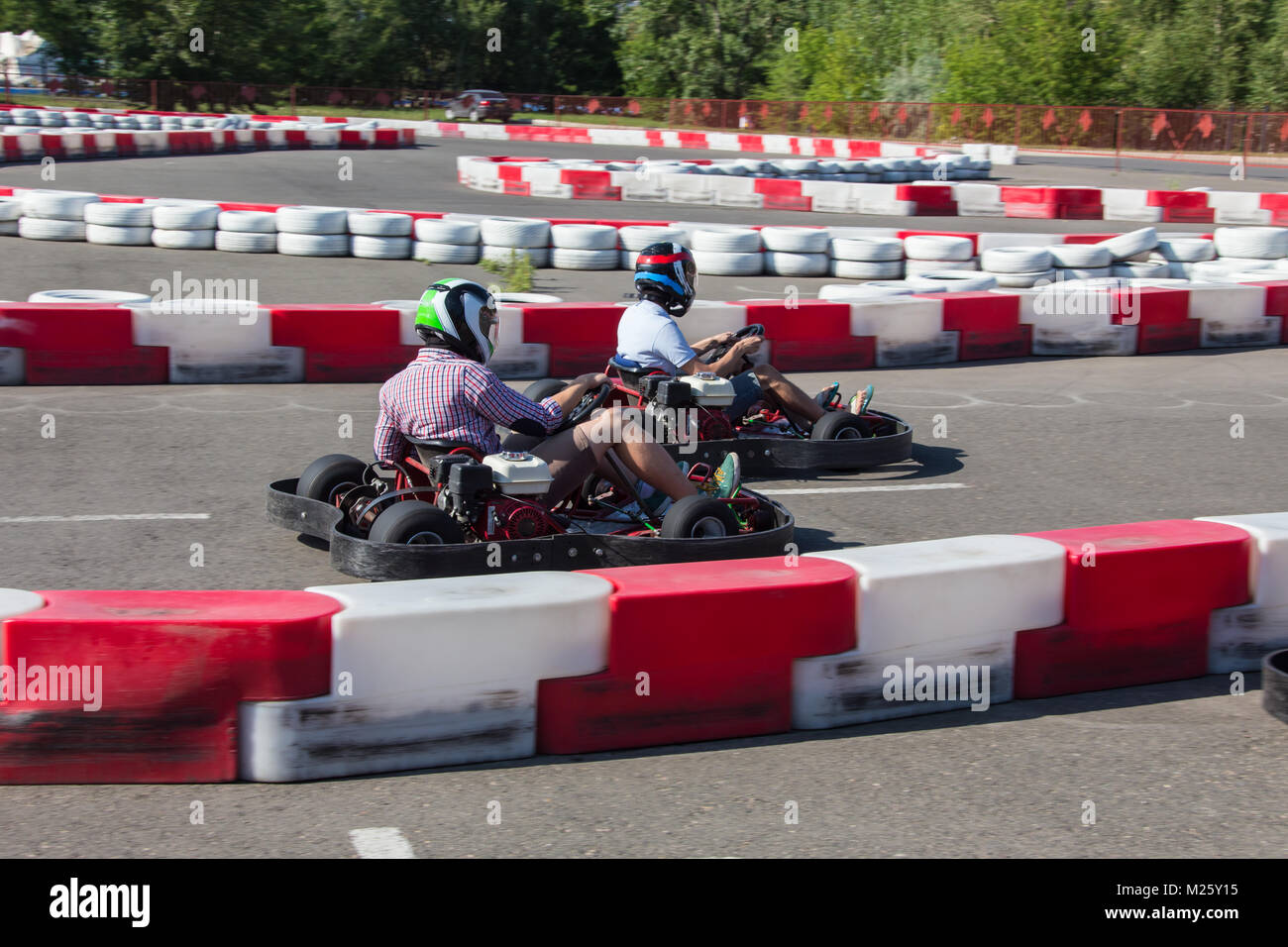 Indoor Karting race Stockfoto