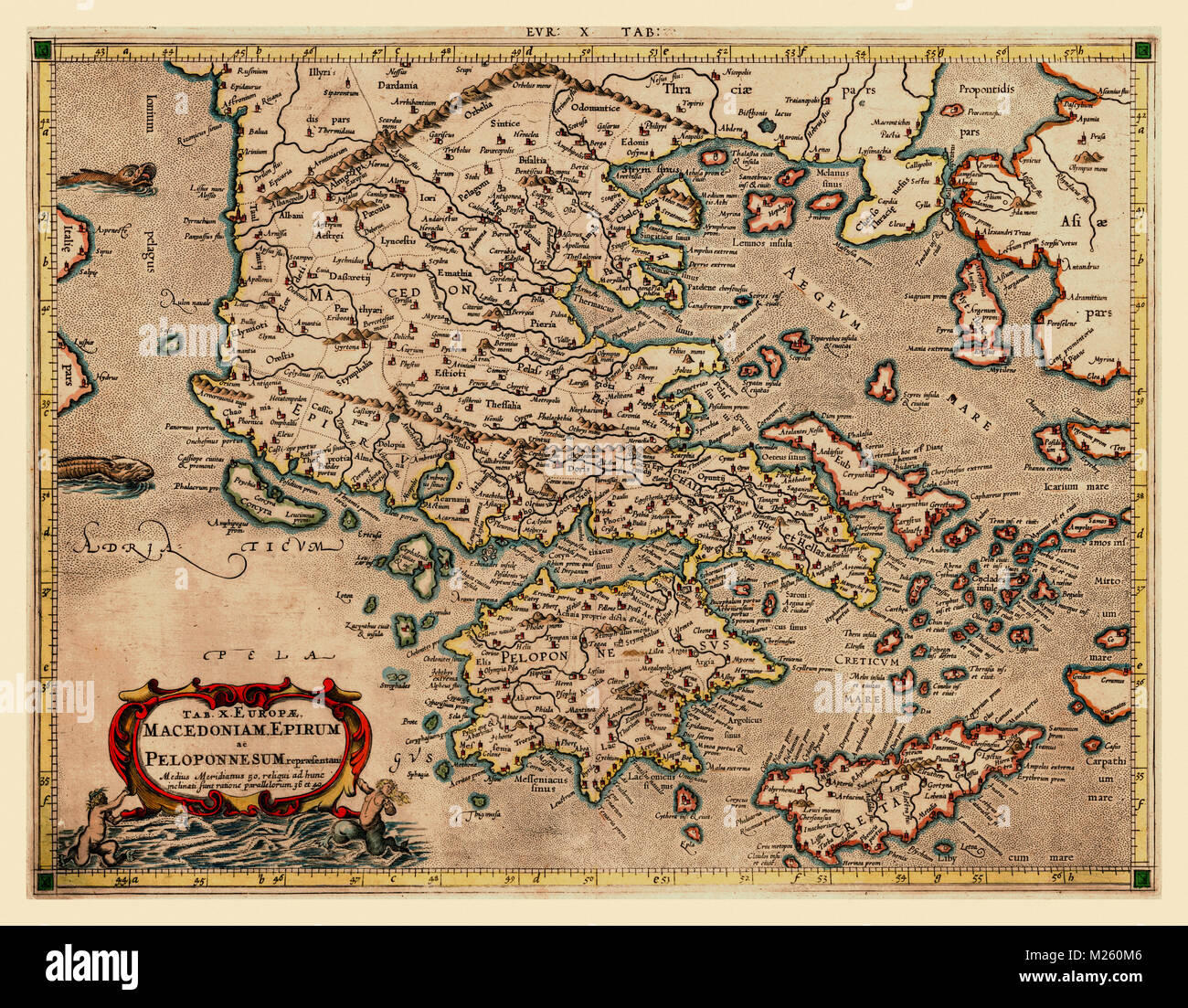 Historische Karte von Mazedonien ca. 1695 Stockfoto
