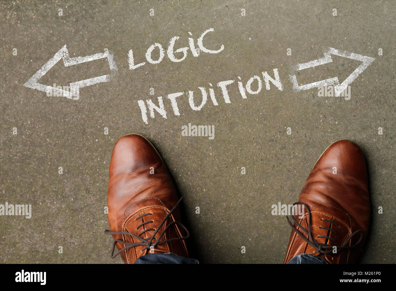 Entscheidung Zeit: Logik und Intuition? Stockfoto