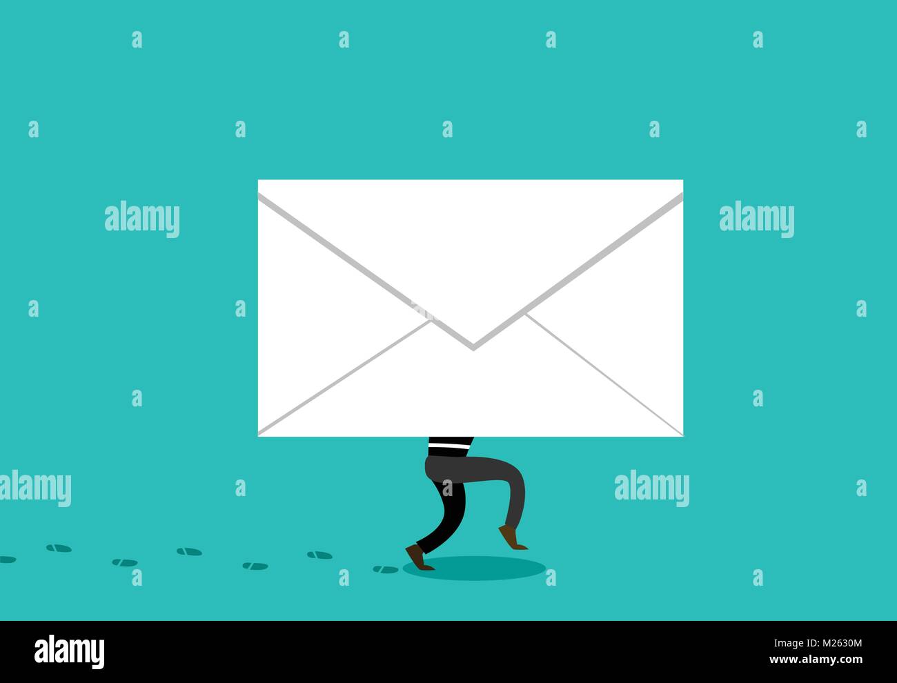 Dieb in Phishing-E-Mail, Hacking verbergen, Vektor Cartoon Stock Vektor