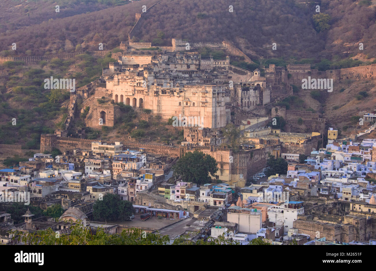 Die Ruine der Bundi Palace, Rajasthan, Indien Stockfoto