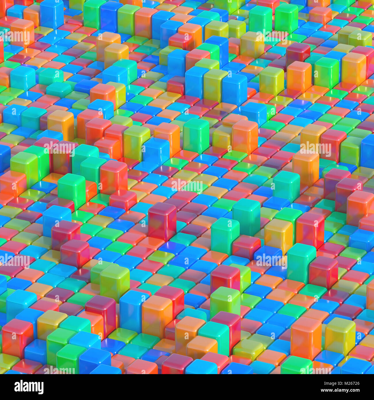 3D-Darstellung der farbenfrohe abstrakte Formen. Bild für Textur- und Hintergrund. Stockfoto