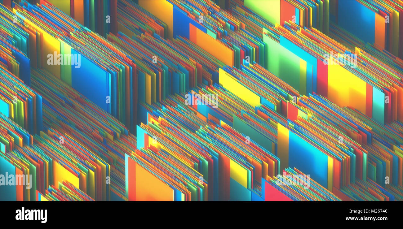 3D-Darstellung der farbenfrohe abstrakte Formen. Bild für Textur- und Hintergrund. Stockfoto