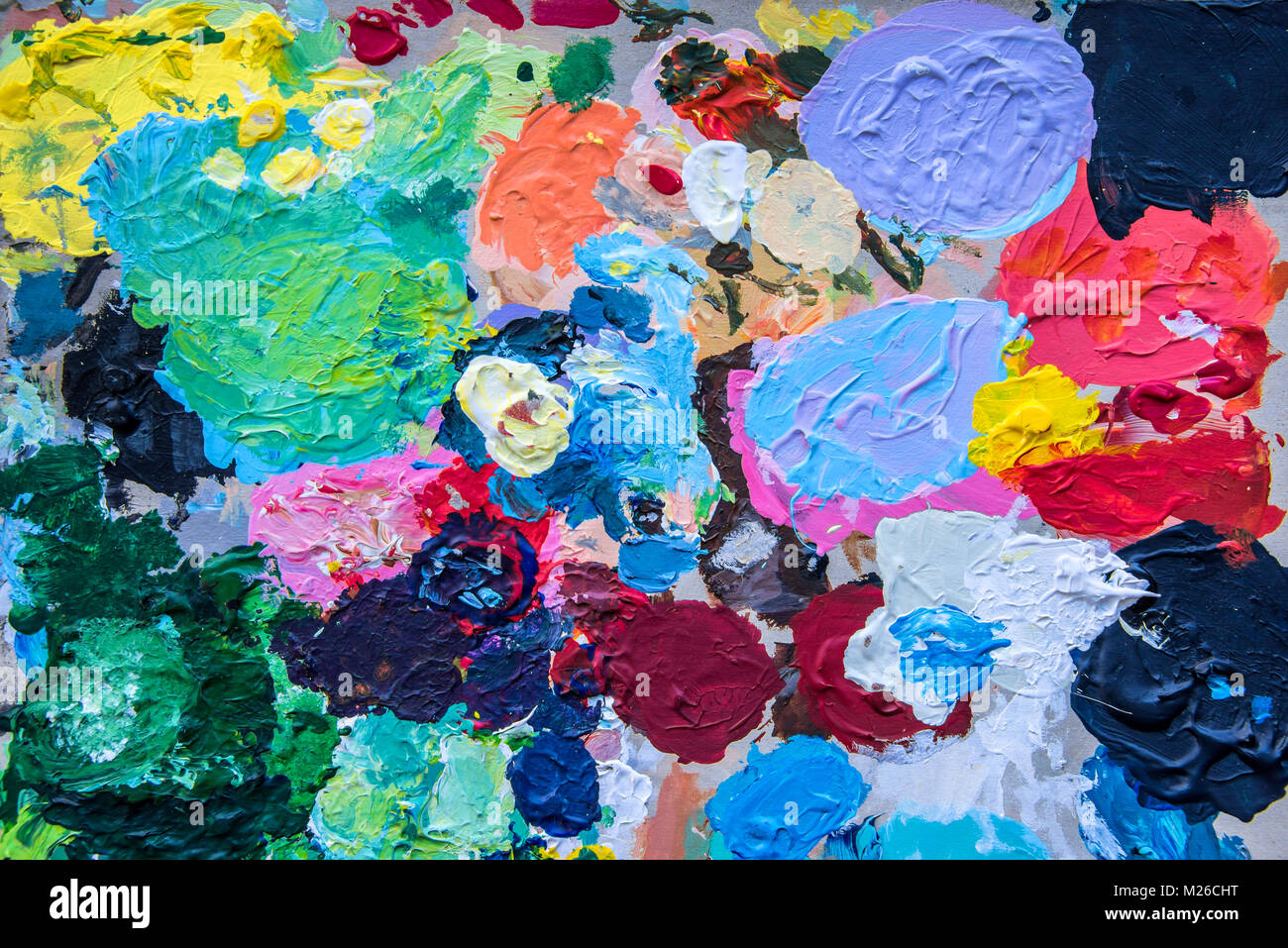 Hintergrundbild von helle Farbpalette closeup Stockfoto