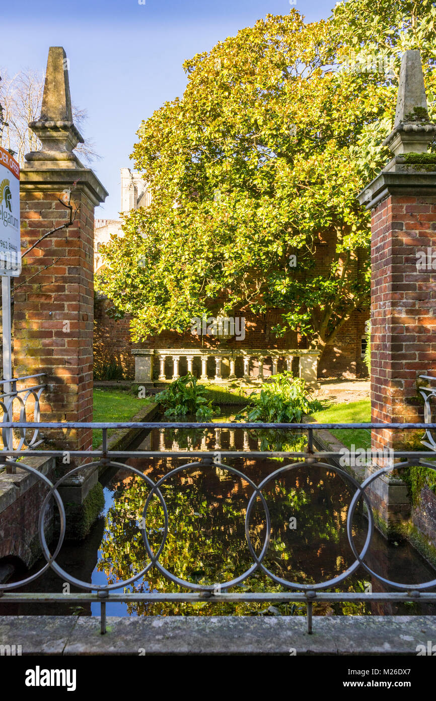 Paternoster Row im alten historischen Teil von Winchester Winchester verborgene Wasserstraßen. Hampshire, England, Großbritannien Stockfoto