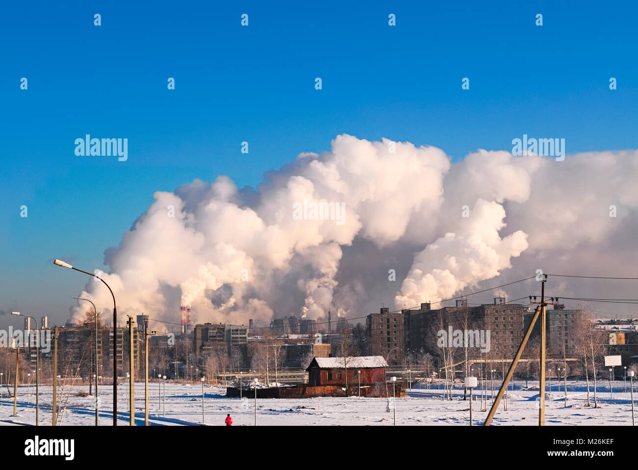 Die Emissionen der metallurgischen Werk Stockfoto