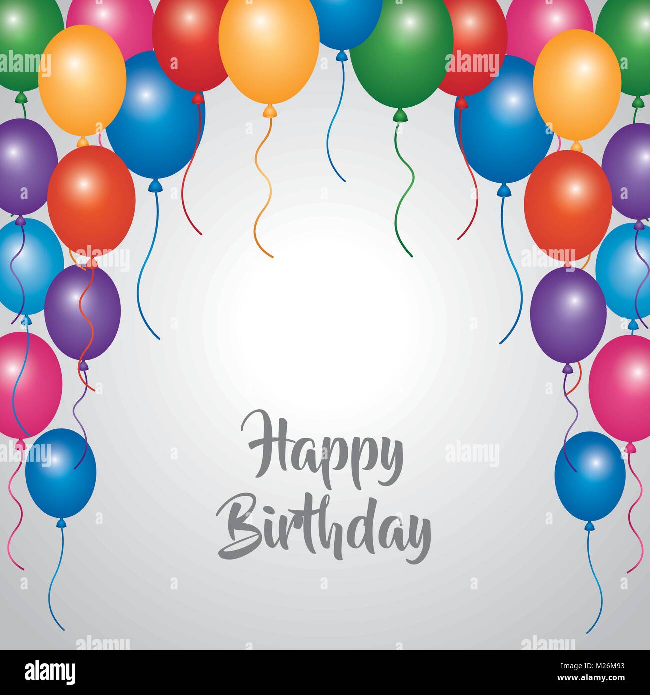 Happy Birthday Card Party Feier Grenze Luftballons Stock Vektorgrafik Alamy